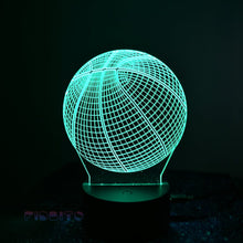 Load image into Gallery viewer, FIDBITS Night Lights &amp; Ambient Lighting Basketball 3D Illusion Lamp Night Light LED 7 Colour Bedside Touch Table Lamp