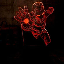 Load image into Gallery viewer, FIDBITS 3D IRON MAN FLY NEW Night Light Creative LED 7 Colour Touch Table Lamp