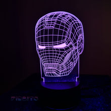 Load image into Gallery viewer, FIDBITS Lamps 3D IRONMAN HEAD NEW Night Light Creative LED 7 Colour Touch Table Lamp