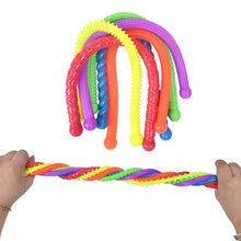 Load image into Gallery viewer, FIDBITS 5x New Colorful Sensory Monkey Noodles textured Stretch Toys Jelly String Fidget