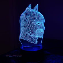 Load image into Gallery viewer, FIDBITS Lamps Batman 3D Illusion Lamp Night Light LED 7 Colour Bedside Office Touch Table Lamp