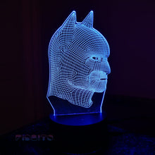 Load image into Gallery viewer, FIDBITS Lamps Batman 3D Illusion Lamp Night Light LED 7 Colour Bedside Office Touch Table Lamp