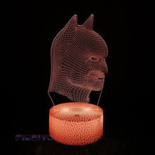 Load image into Gallery viewer, FIDBITS Batman in 3D Illusion Lamp Luminate Base Night Light LED 7 Colour Touch Gift