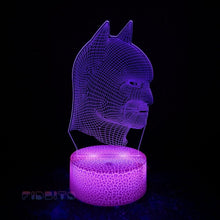 Load image into Gallery viewer, FIDBITS Batman in 3D Illusion Lamp Luminate Base Night Light LED 7 Colour Touch Gift