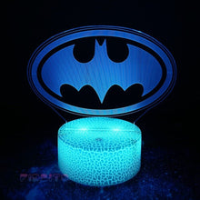 Load image into Gallery viewer, FIDBITS Batman Sign 3D Illusion Lamp Luminate Base Night Light LED 7 Colour Touch