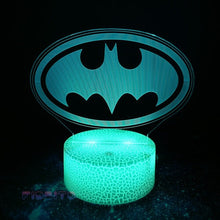 Load image into Gallery viewer, FIDBITS Batman Sign 3D Illusion Lamp Luminate Base Night Light LED 7 Colour Touch