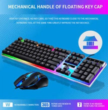 Load image into Gallery viewer, FIDBITS Black NEW RGB Gaming Keyboard &amp; Mouse with RGB Large Galaxy Mouse Pad Bundle