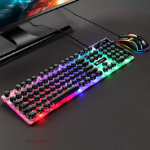 Load image into Gallery viewer, FIDBITS Black RGB Mechanical Keyboard Punk Keycap Gaming Keyboard and Mouse Set for PC Backlit
