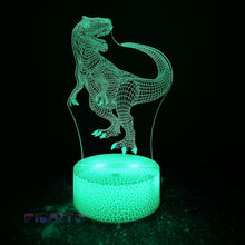 Load image into Gallery viewer, FIDBITS Dinosaur T-Rex 3D Illusion Lamp Luminate Base Night Light LED 7 Colour Touch