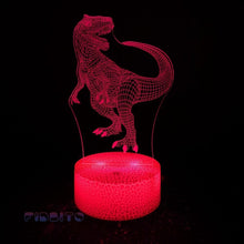 Load image into Gallery viewer, FIDBITS Dinosaur T-Rex 3D Illusion Lamp Luminate Base Night Light LED 7 Colour Touch