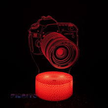 Load image into Gallery viewer, FIDBITS DSLR Camera 3D Illusion Lamp Luminate Base Night Light LED 7 Colour Touch Gift