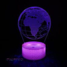 Load image into Gallery viewer, FIDBITS Earth Globe 3D Illusion Lamp Luminate Base Night Light LED 7 Colour Touch Gift