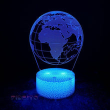 Load image into Gallery viewer, FIDBITS Earth Globe 3D Illusion Lamp Luminate Base Night Light LED 7 Colour Touch Gift