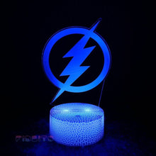 Load image into Gallery viewer, FIDBITS Flash Sign 3D Illusion Lamp Luminate Base Night Light LED 7 Colour Touch Gift