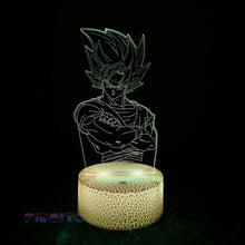 Load image into Gallery viewer, FIDBITS Goku Dragon Ball Z 3D Illusion Lamp Luminate Base Night Light LED 7 Colour Touch