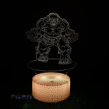 Load image into Gallery viewer, FIDBITS Hulk 3D Illusion Lamp Luminate Base Night Light LED 7 Colour Touch Gift Lamp