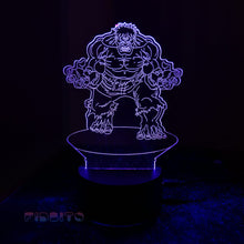 Load image into Gallery viewer, FIDBITS Lamps Hulk New 3D Illusion Lamp Night Light LED 7 Colour Touch Table Lamp