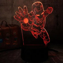 Load image into Gallery viewer, FIDBITS IRON MAN NEW 3D Night Light Creative LED 7 Colour Touch Table Lamp