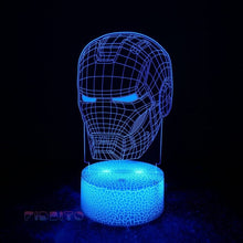 Load image into Gallery viewer, FIDBITS Ironman Head 3D Illusion Lamp Luminate Base Night Light LED 7 Colour Touch Gift