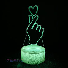 Load image into Gallery viewer, FIDBITS Love 3D Illusion Lamp Luminate Base Night Light LED 7 Colour Touch Gift Lamp