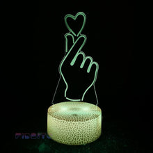 Load image into Gallery viewer, FIDBITS Love 3D Illusion Lamp Luminate Base Night Light LED 7 Colour Touch Gift Lamp