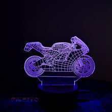 Load image into Gallery viewer, FIDBITS Night Lights &amp; Ambient Lighting Motorbike 3D Illusion Lamp Night Light LED 7 Colour Touch Table Lamp