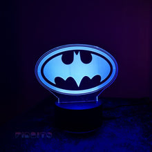 Load image into Gallery viewer, FIDBITS NEW Batman Sign 3D Illusion Lamp Night Light LED 7 Colour Bedside Home Lamp