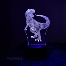 Load image into Gallery viewer, FIDBITS NEW Dinosaur T-Rex 3D Illusion Lamp Night Light LED 7 Colour Bedside Touch Lamp