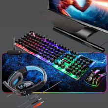 Load image into Gallery viewer, FIDBITS NEW RGB Gaming Bundle Keyboard Mouse, RGB Mouse Pad Gaming Headphones