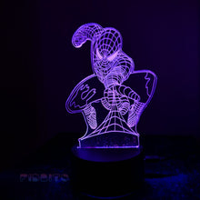 Load image into Gallery viewer, FIDBITS Night Lights &amp; Ambient Lighting New Spiderman 3D Illusion Lamp Night Light LED 7 Colour Touch Table Lamp
