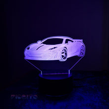 Load image into Gallery viewer, FIDBITS NEW Super car 3D Illusion Lamp Night Light LED 7 Colour Bedside Touch Lamp