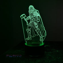 Load image into Gallery viewer, FIDBITS NEW Thor Marvels 3D Illusion Lamp Night Light LED 7 Colour Bedside Touch Lamp