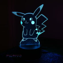 Load image into Gallery viewer, FIDBITS Lamps Pikachu Pokemon New 3D Illusion Lamp Night Light LED 7 Colour Touch Table Lamp