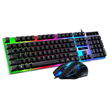 Load image into Gallery viewer, FIDBITS RGB Gaming Keyboard and Mouse Set Black Backlit USB wired