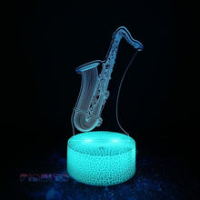 Load image into Gallery viewer, FIDBITS Saxophone 3D Illusion Lamp Luminate Base Night Light LED 7 Colour Touch Gift
