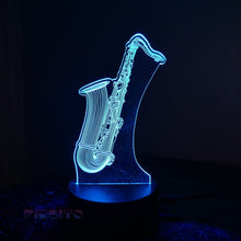 Load image into Gallery viewer, FIDBITS Lamps Saxophone New 3D illusion Night Lamp Creative LED 7 Colour Touch Table Lamp