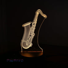 Load image into Gallery viewer, FIDBITS Lamps Saxophone New 3D illusion Night Lamp Creative LED 7 Colour Touch Table Lamp