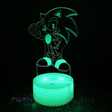 Load image into Gallery viewer, FIDBITS Sonic 3D Illusion Lamp Luminate Base Night Light LED 7 Colour Touch