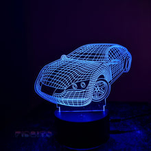 Load image into Gallery viewer, FIDBITS Lamps Sports Car 3D Illusion Lamp Night Light LED 7 Colour Touch Table Lamp