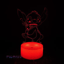 Load image into Gallery viewer, FIDBITS Stitch &amp; Lilo 3D Illusion Lamp Luminate Base Night Light LED 7 Colour Touch Gift