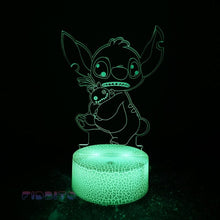 Load image into Gallery viewer, FIDBITS Stitch &amp; Lilo 3D Illusion Lamp Luminate Base Night Light LED 7 Colour Touch Gift