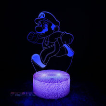 Load image into Gallery viewer, FIDBITS Super Mario 3D Illusion Lamp Luminate Base Night Light LED 7 Colour Touch Gift
