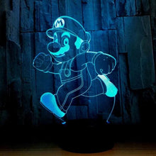 Load image into Gallery viewer, FIDBITS Super Mario New 3D Illusion Lamp Night Light LED 7 Colour Touch Table Lamp