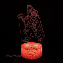Load image into Gallery viewer, FIDBITS Thor 3D Illusion Lamp Luminate Base Night Light LED 7 Colour Touch Gift