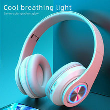 Load image into Gallery viewer, FIDBITS White Wireless Gaming Headphones RGB LED Light up with mic Bluetooth 5.0