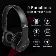Load image into Gallery viewer, FIDBITS Wireless Noise Cancelling Headphones Bluetooth 5.0 with built-in Mic Black